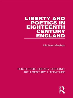 cover image of Liberty and Poetics in Eighteenth Century England